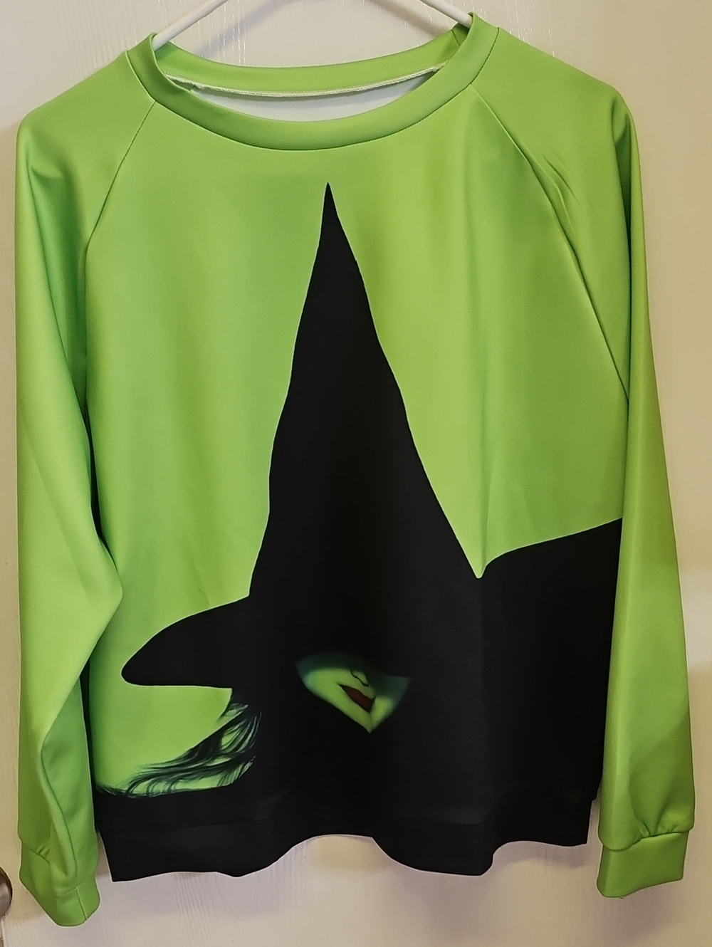 Neon Green Witch Graphic Pullover Sweatshirt